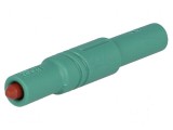 Conector banană 4mm 24A 1kVDC verde cu izolație, HIRSCHMANN