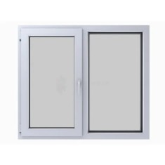 Fereastra termopan PVC, Lion Evolution 92, 6 camere, Alb, 140X172 cm, Fereastra oscilo-batanta cu parte fixa