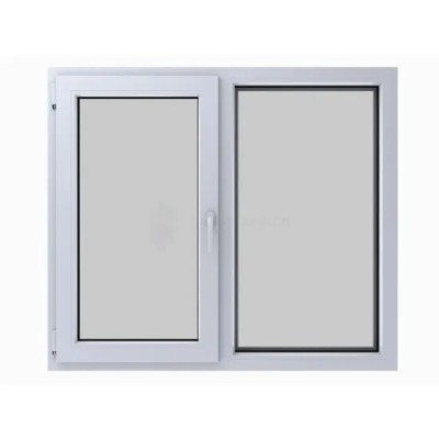 Fereastra termopan PVC, Lion Evolution 92, 6 camere, Alb, 140X172 cm, Fereastra oscilo-batanta cu parte fixa foto