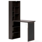 HOMCOM Birou Modern Pliabil cu Bibliotecă și Tablă, din Lemn și Metal, 98x51x153 cm, Maro | Aosom Romania