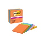 Cumpara ieftin Notite adezive Post-it Super Sticky NeoN asortate 76 mm x 76 mm 90 file 5 bucati/pachet Notite adezive 3M Post-It Super Sticky neon asortate