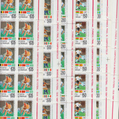 ROMANIA 1994 LP 1344 CAMPIONATUL MONDIAL DE FOTBAL S.U.A. SET COLI 25 TIMBRE MNH