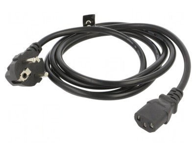 Cablu Alimentare 3x0,75mm2 Ștecăr Unghiular CEE 7/7 la IEC C13 foto