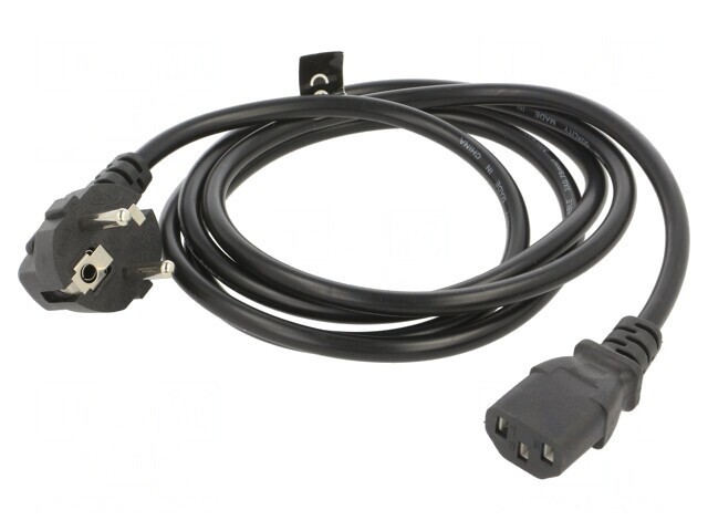 Cablu Alimentare 3x0,75mm2 Ștecăr Unghiular CEE 7/7 la IEC C13