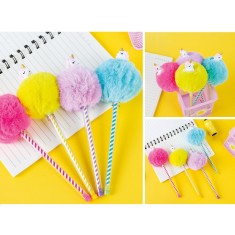 Pix cu gel si bila, cu pom-pom, unicorn