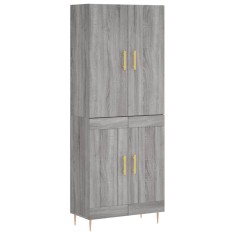 Dulap inalt, gri sonoma, 69,5x34x180 cm, lemn compozit foto