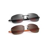 Ochelari de citit bifocali fără ramă cu etui, ochelari de soare cu lentile colorate, pentru sporturi &icirc;n aer liber, ochelari de soare de citit