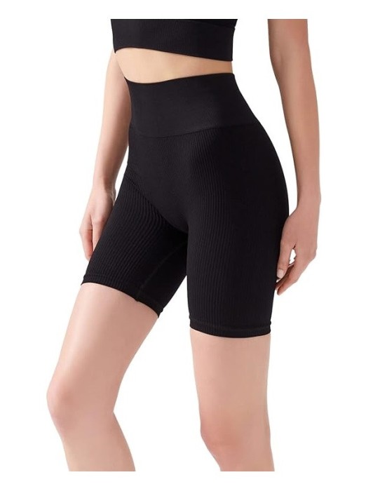 Pantaloni scurti dama, cu talie inalta, pentru ciclism, LOS OJOS, negru, M-L - OUTLET