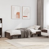 VidaXL Cadru pat fără saltea stejar maro, 90x190 cm, lemn prelucrat