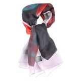 Esarfa matase model cu floare rosie 100 x 100 cm