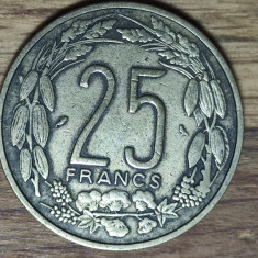 Africa Ecuatoriala & Camerun -moneda de colectie raruta- 25 Francs / Franci 1962