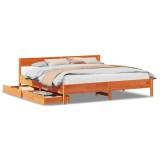 Cumpara ieftin Cadru de pat fara saltea, maro ceruit 200x200 cm lemn masiv pin