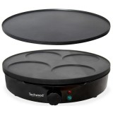 Aparat pentru clatite Techwood TCP-616, 1000W, placa reversibila 30cm, invelis antiaderent