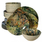Set farfurii 24 piese, 6 persoane, Abstract Art, Multicolor