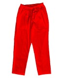 Cumpara ieftin Pantaloni Medicali cu Elastic Pe Stil, Rosu cu Elastan - M, talia-2-96cm