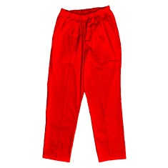 Pantaloni Medicali cu Elastic Pe Stil, Rosu cu Elastan - XS, talia-3-92cm
