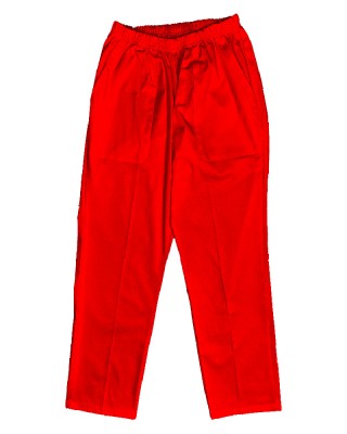 Pantaloni Medicali cu Elastic Pe Stil, Rosu cu Elastan - 4XL, talia-1-100cm foto