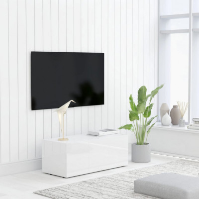 vidaXL Comodă TV, alb extralucios, 80 x 34 x 30 cm, PAL foto