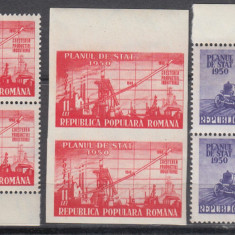 ROMANIA 1950 LP 263 PLANUL DE STAT PERECHE SERII MNH