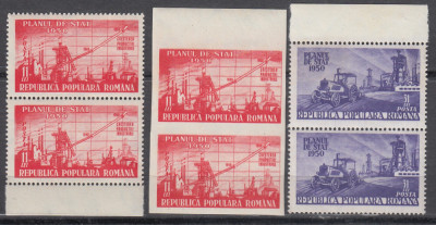 ROMANIA 1950 LP 263 PLANUL DE STAT PERECHE SERII MNH foto