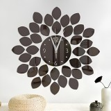 Cumpara ieftin Ceas Decorativ Sticker, Fara Zgomot, Black Flower, 550 mm x 550 mm
