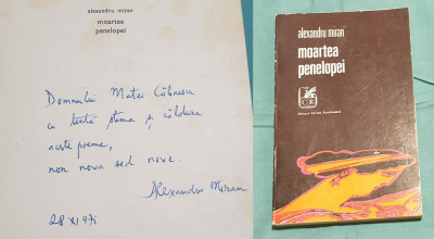 Moartea Penelopei - Carte cu dedicatie &amp;amp; AUTOGRAF autor Alexandru Miran foto