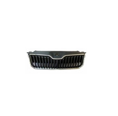Grila radiator Skoda Superb (3v), 05.2015-06.2024, montare fata, cu rama crom; vopsit; negru; cu ACC, RapidAuto foto