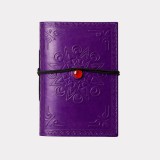 Agenda mica din piele naturala decorata cu piatra - Mov