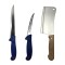 Set profesional de macelarie, dezosat, transat, filetat, 2 cutite, otel carbon, satar