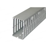 Canal cablu perforat 2m slitat 25x60mm gri pentru circuite electrice in tablouri, Elettrocanali