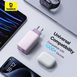 INCARCATOR RETEA Baseus GaN6 Pro, Quick Charge 100W, 2 x USB Type-C Output 5V/3A, 2xUSB (include cablu USB Type-C la USB Type-C de 100W), mov &quot;P101627