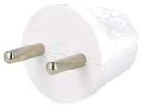 Conector Alimentare AC Tată 2P 230V 16A Alb Pe Cablu