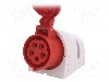 Conector alimentare AC, IEC 60309, IP44, 16A, 400V AC, 5 pini, PCE - 115-6