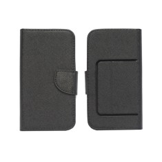 Husa piele Fancy Magnet pentru telefon 5 inci, dimensiuni interioare 145 x 75 mm, Neagra