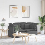 vidaXL Canapea modulară cu perne, gri &icirc;nchis, țesătură velur