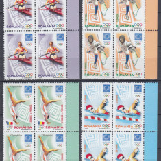 ROMANIA 2004 LP 1655 JOCURILE OLIMPICE DE VARA ATENA BLOCURI 4 TIMBRE MNH