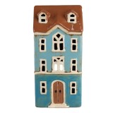 Cumpara ieftin Candela Casuta ceramica maro albastra 11x9x22 cm