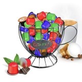 Suport metalic pentru capsule de cafea, formă de ceașcă, negru, &Oslash;15x14cm, CMCLASS