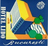 A4403N Etichetă Hotel Lido, ONT Carpați Rom&acirc;nia, perioada comunistă
