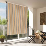 VidaXL Jaluzea rulou de exterior, galben/alb, 150x270 cm țesătură/oțel