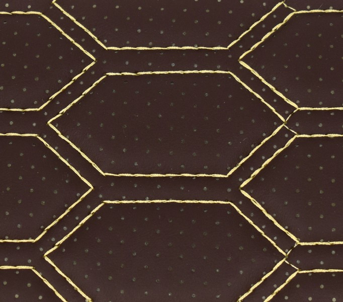 Material hexagon cu gaurele maro/cusatura bej COD: Y03MG
