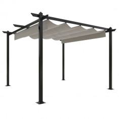 Pavilion gradina, acoperis retractabil, crem, 3x3 m GartenMobel Dekor