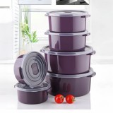 Set 6 Cutii alimente (2X500 ml, 2X1000 ml, 2X2000 ml), Mov inchis, Capac cu dispozitiv de eliberare aer