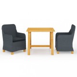 vidaXL Set de masă pentru grădină, 3 piese, gri &icirc;nchis