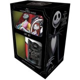 Set Cadou Cana, Coaster si Breloc Nightmare Before Christmas (Jack &amp; Sally)