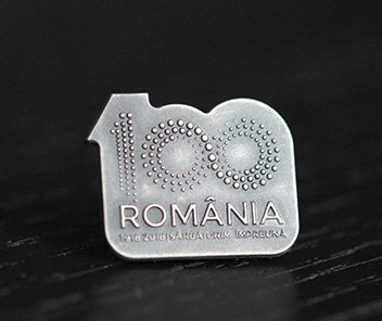 Insigna Centenar Argint ROMANIA 100 PIN525