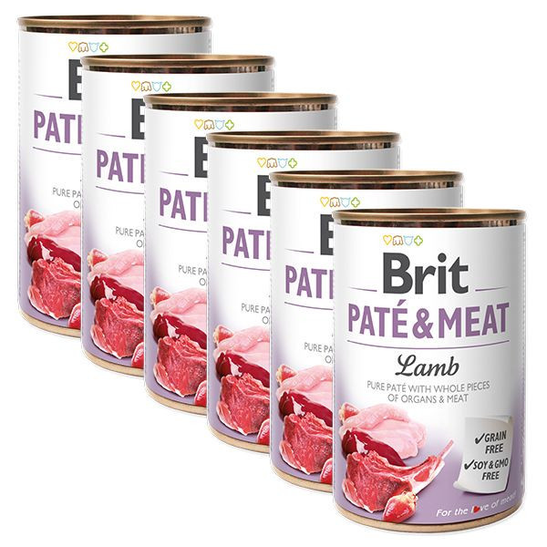 Conservă Brit Pat&eacute; &amp;amp; Meat Lamb 6 x 400 g