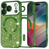 Husa premium iPhone 17 Pro Asteroid GSM Luxury Glitter MagSafe, verde