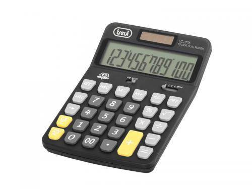 Calculator de birou EC 3775 12 digit baterie +solar negru Trevi