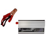 Invertor auto IdeallStore&reg;, Netzteil Helfer, 1500 W, metalic, 17 cm, cabluri alimentare incluse